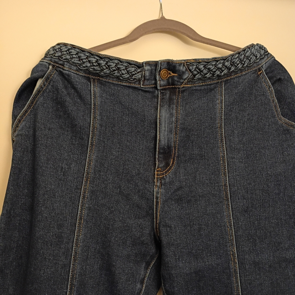 Indigo Thread Co. Women's Blue Flare Jeans Waist 18 Inseam 29 - Picture 4 of 9